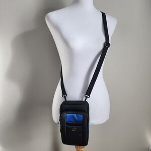 Crossbody Cell Phone Bag Black Blue Travel Utility 
Pouch Shoulder Strap Compact